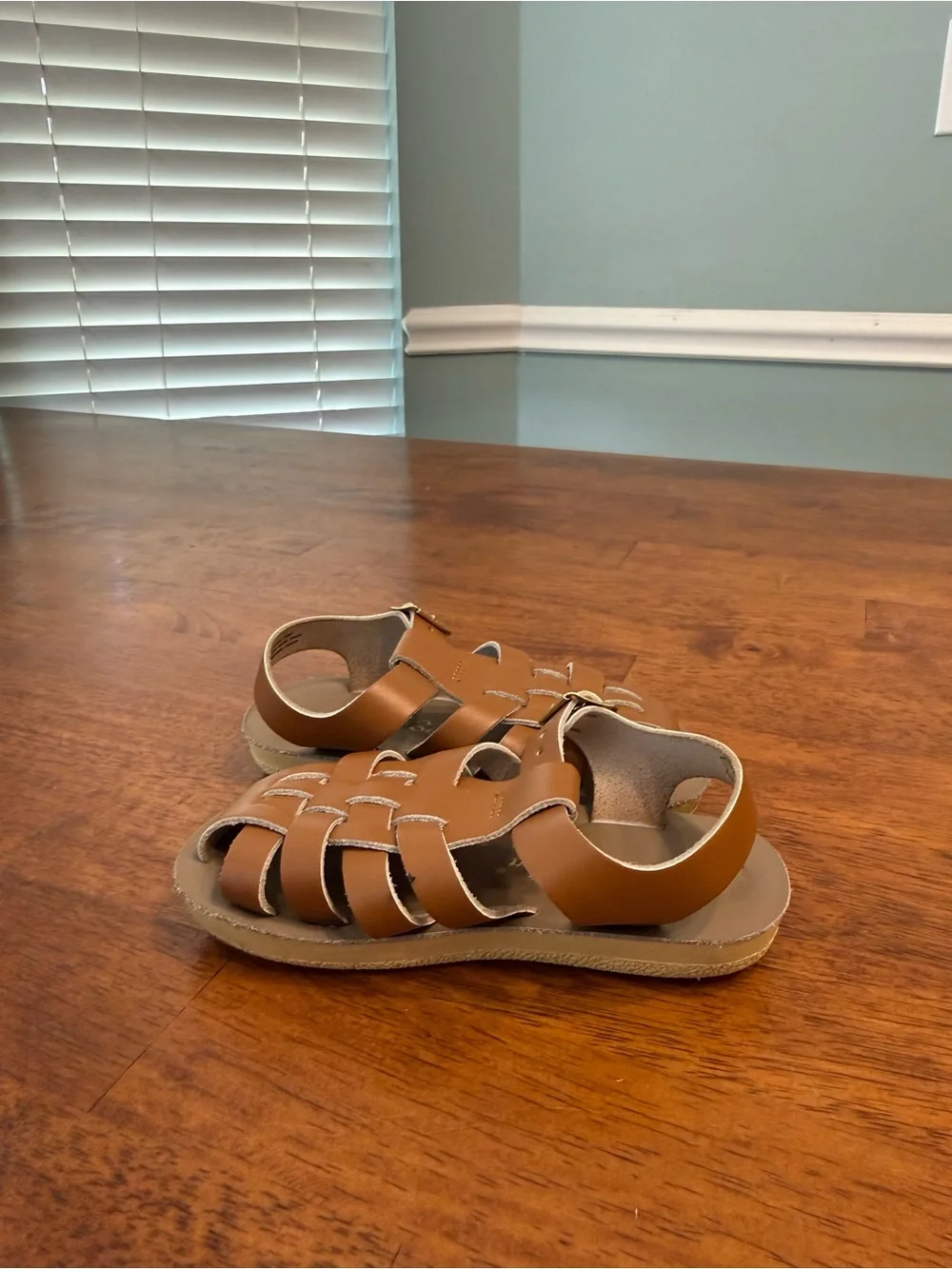 Salt Water Sandals Sun-San Sailor Tan Leather Kids Toddler Fisherman Shoes 8